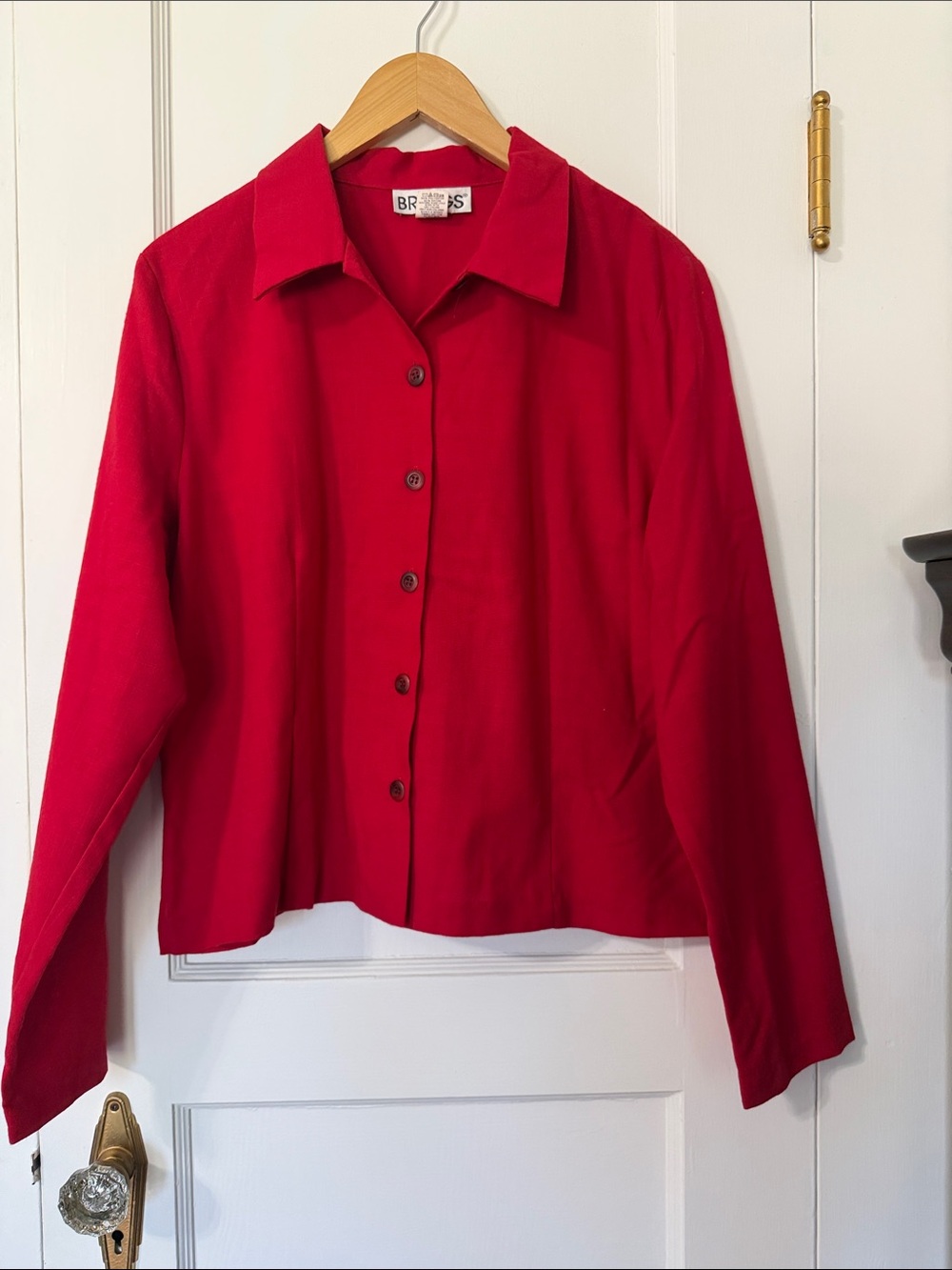 Briggs New York Red Button-Front Blazer